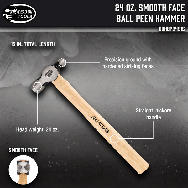 24 oz. Smooth Face Ball Peen Hammer
