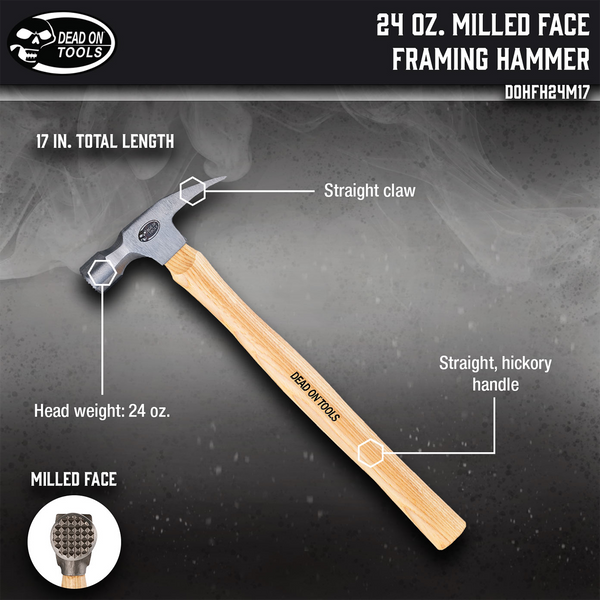 24 oz. Milled Face Framing Hammer