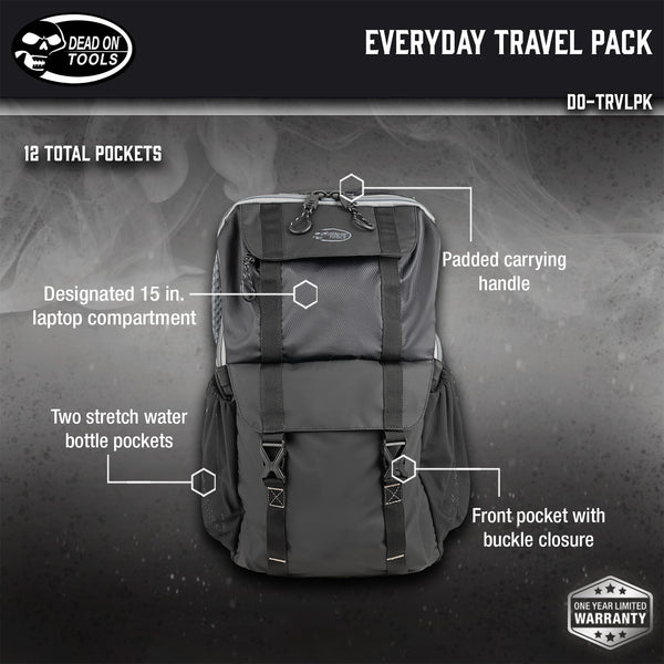 best backpack with 2 water bottle pockets and laptop section Everyday Travel Pack
