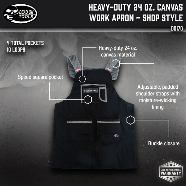 Heavy-Duty 24 oz. Canvas Work Apron - Shop Style