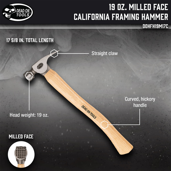 19 oz. Milled Face California Framing Hammer