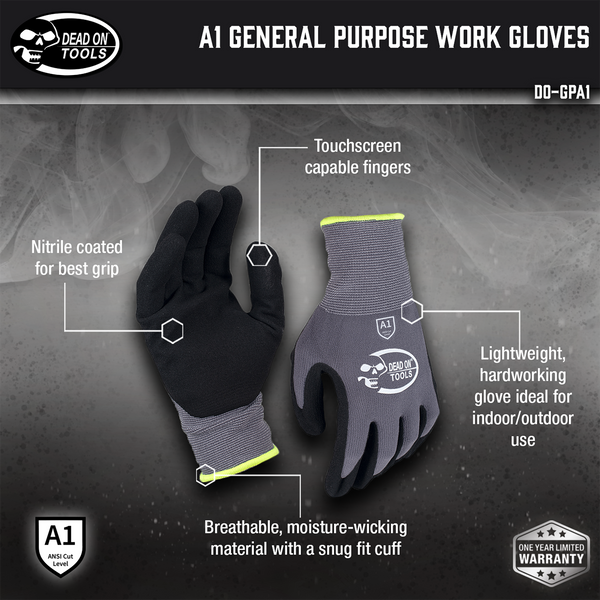 Better Tools Full Finger Work Gloves Size XL