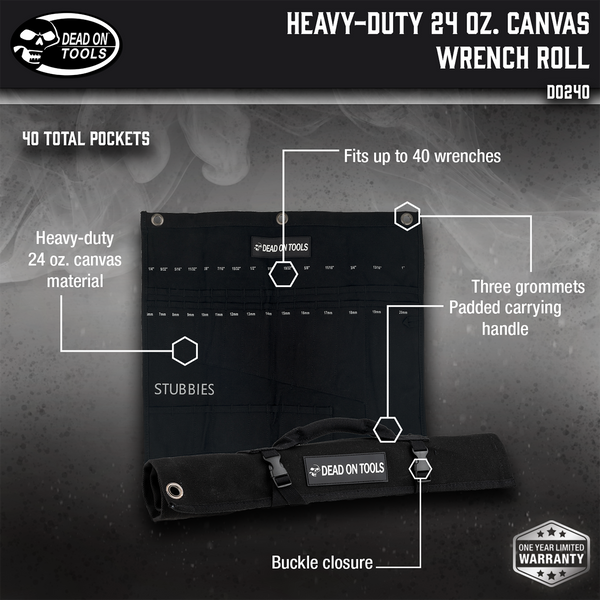 Heavy-Duty 24 oz. Canvas Wrench Roll