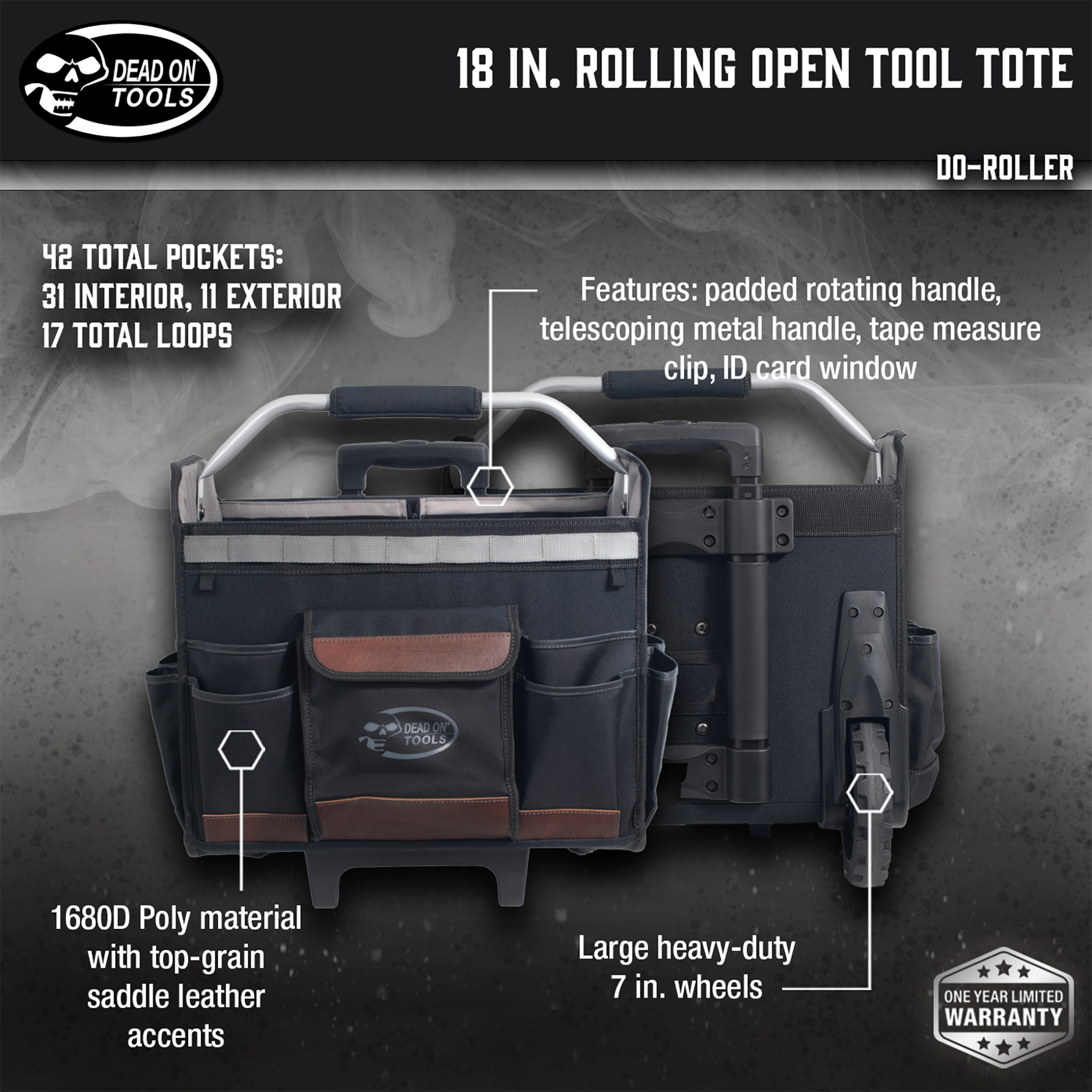 18 in. Rolling Open Tool Tote